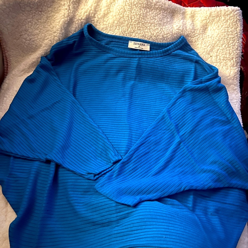 Zenana boutique ocean blue boat style shirt size Small
